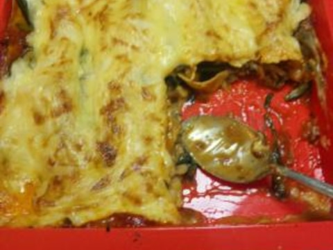 ほうれん草とまいたけのラザニア